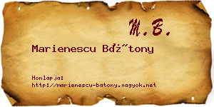 Marienescu Bátony névjegykártya